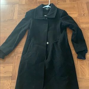 DKNY black size 4 wool cashmere topper